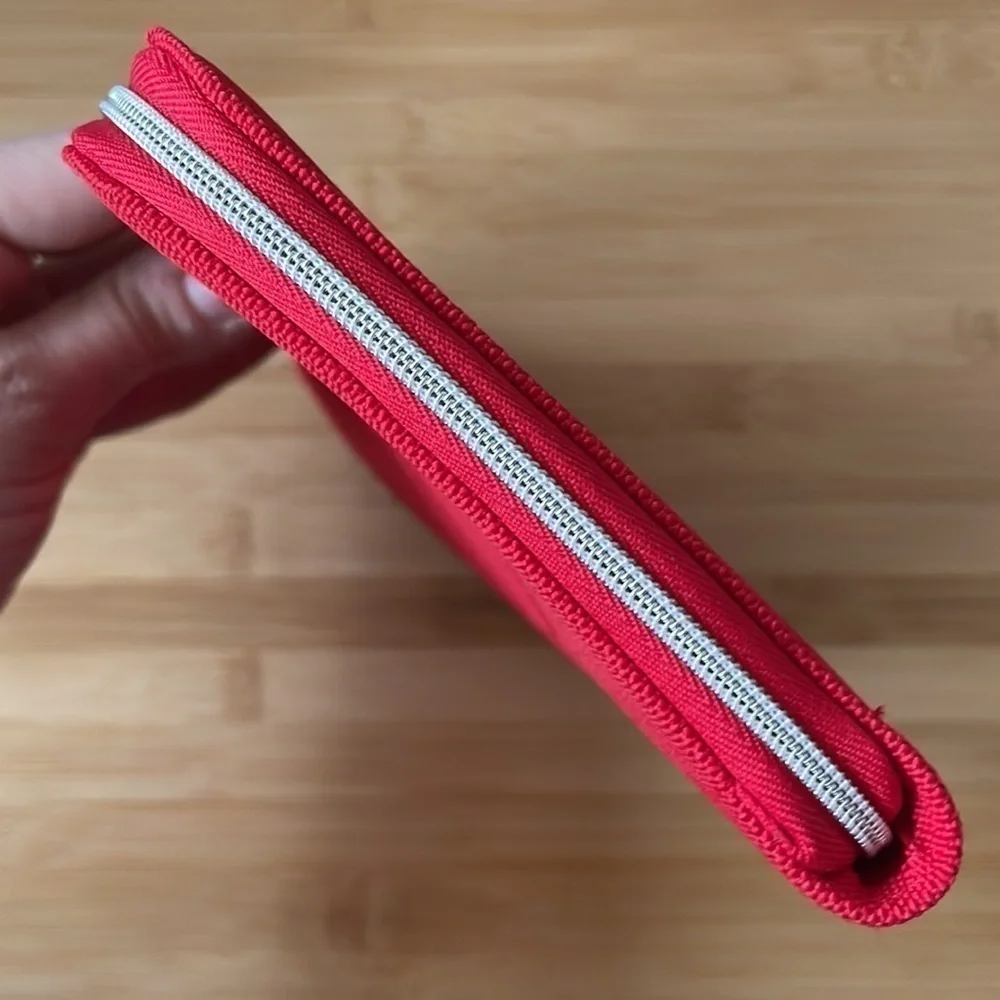 Brand New Dior Red Zippered Beauty Pouch 100% Recycled Materials in Box